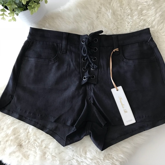 Frankie B. Pants - FRANKIE B. Stevie Faux Suede Moto Short